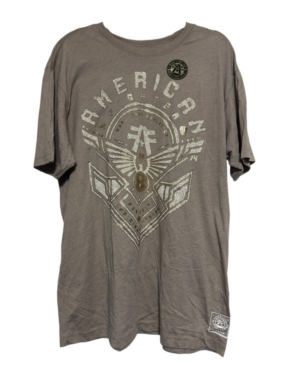 American Fighter Men’s Huntsville S/S Tee– Neo Tetris Graphic Desert Taupe Sz M